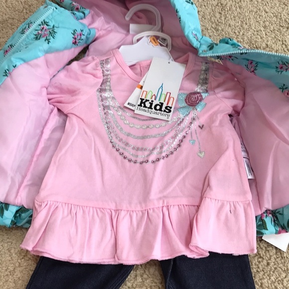 NWT! KIDS HEADQUARTERS Size 12M three piece set - Picture 2 of 6